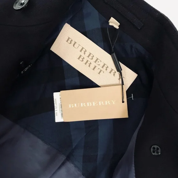 Burberry Black Double-Breasted Military Peacoat - Picture 10 of 11